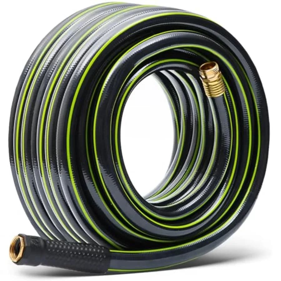 Leader Long Garden Hose 5/8 in. x 50 ft. -No Kink, Flexible, Leakproof, Male to Female Fittings -Heavy Duty Durable PVC Lightwe