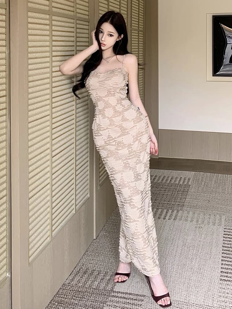 Sexy Style Strapless Bodycon Long Dress Pure Desire Spicy Girl Design Back Split Elegant Classy Trendy Summer Dress