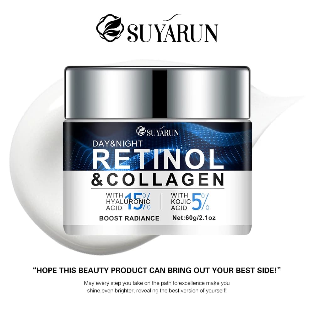 Hyaluronic acid and 5% kojico acid, rich in glycerin and retinol, tender, illuminates, signs and improves rough skin