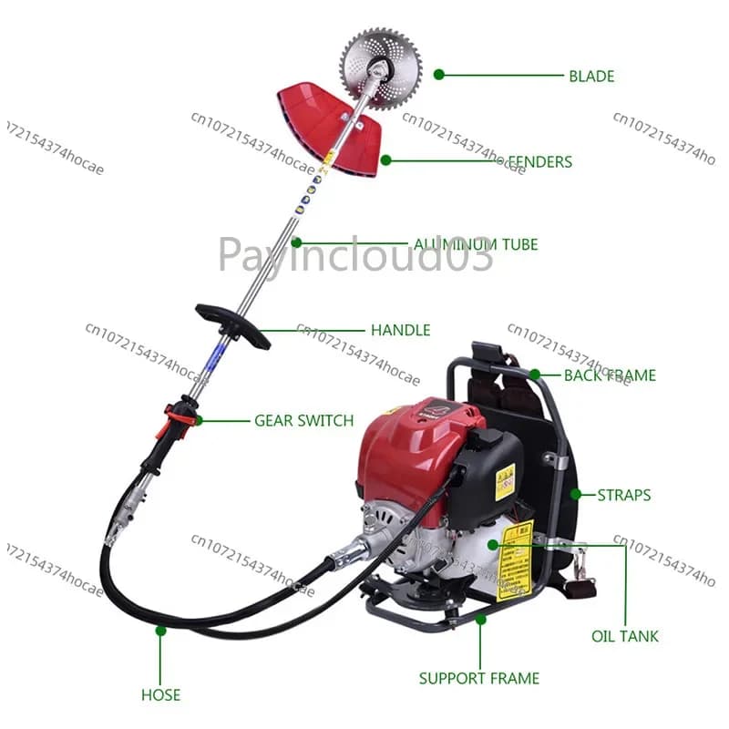 Multifunctional grass/land grass/machine with small backpack/coupler for domestic deceler