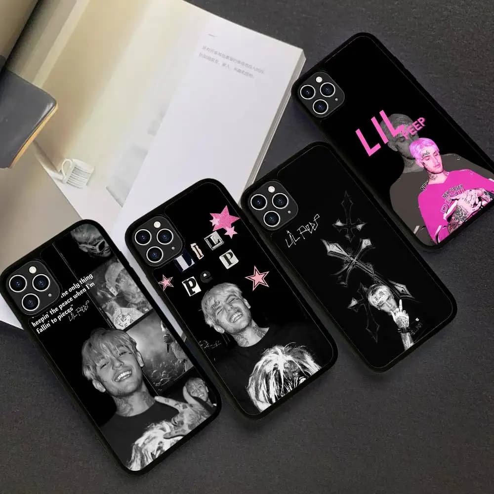 Custodia per telefono Rapper Lil Peep con ricarica wireless PC+TPU per iPhone 11 12 13 14 15 16 17 Pro Max Plus