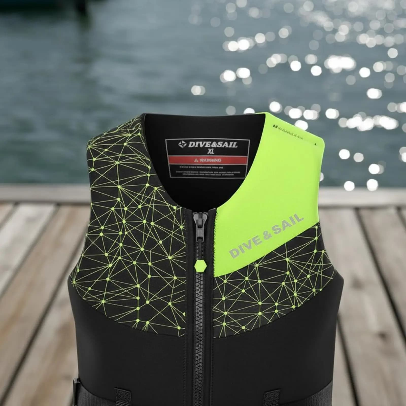 Adult Life Jacket Portable Fishing Life Vest Kayak Fishing Vest Quick-Release Buckles Zip Front for Swimming
