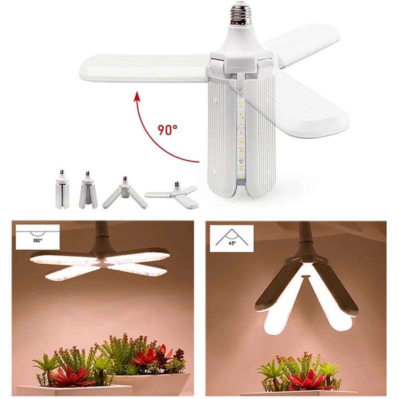 LED Cultiva The Light 48W 36W 24W Phyto Lamp Foldable Mirror E27 Bulb for Indoor Serra Flower Plant Semina Growth
