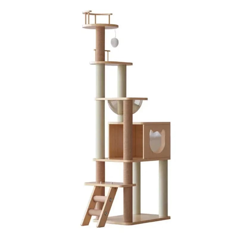 Classico grande gatto tiragraffi pieghevole palla di legno artiglio di coniglio corda struttura da arrampicata albero di gatto carta silicone