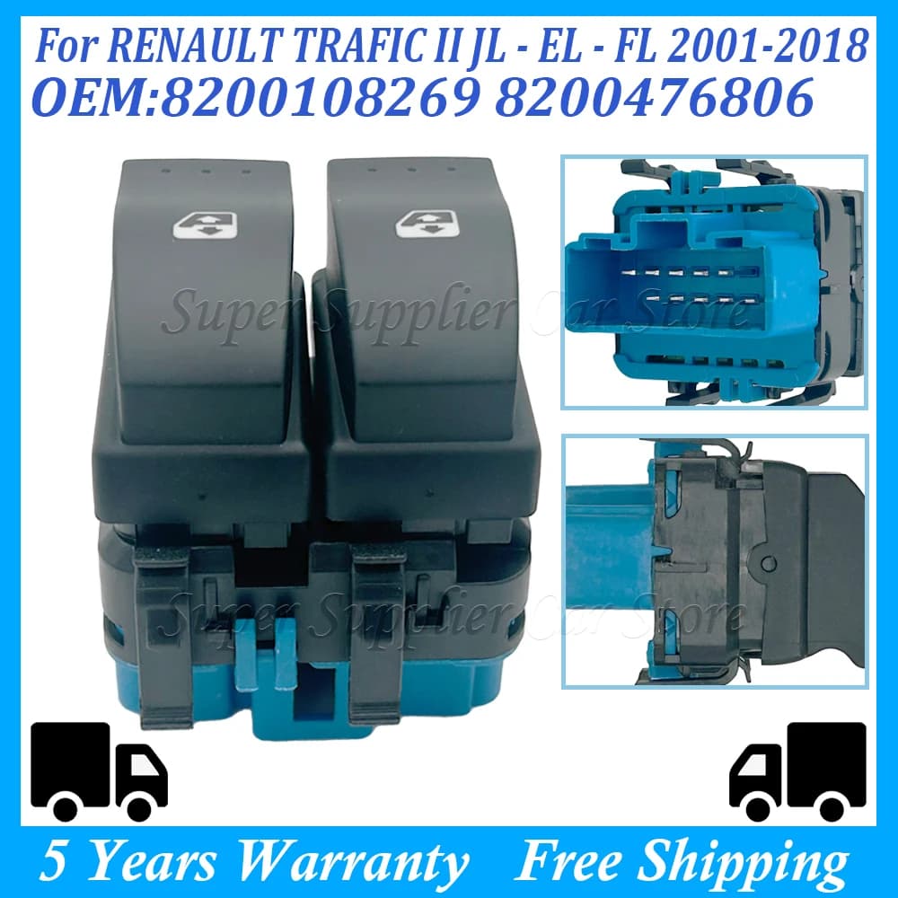 1PC Nuovo Interruttore Elettrico per Finestrini a 10 Pin Compatibile con RENAULT Megane II 2002~2008 Accessori Auto 8200108269 8200476806