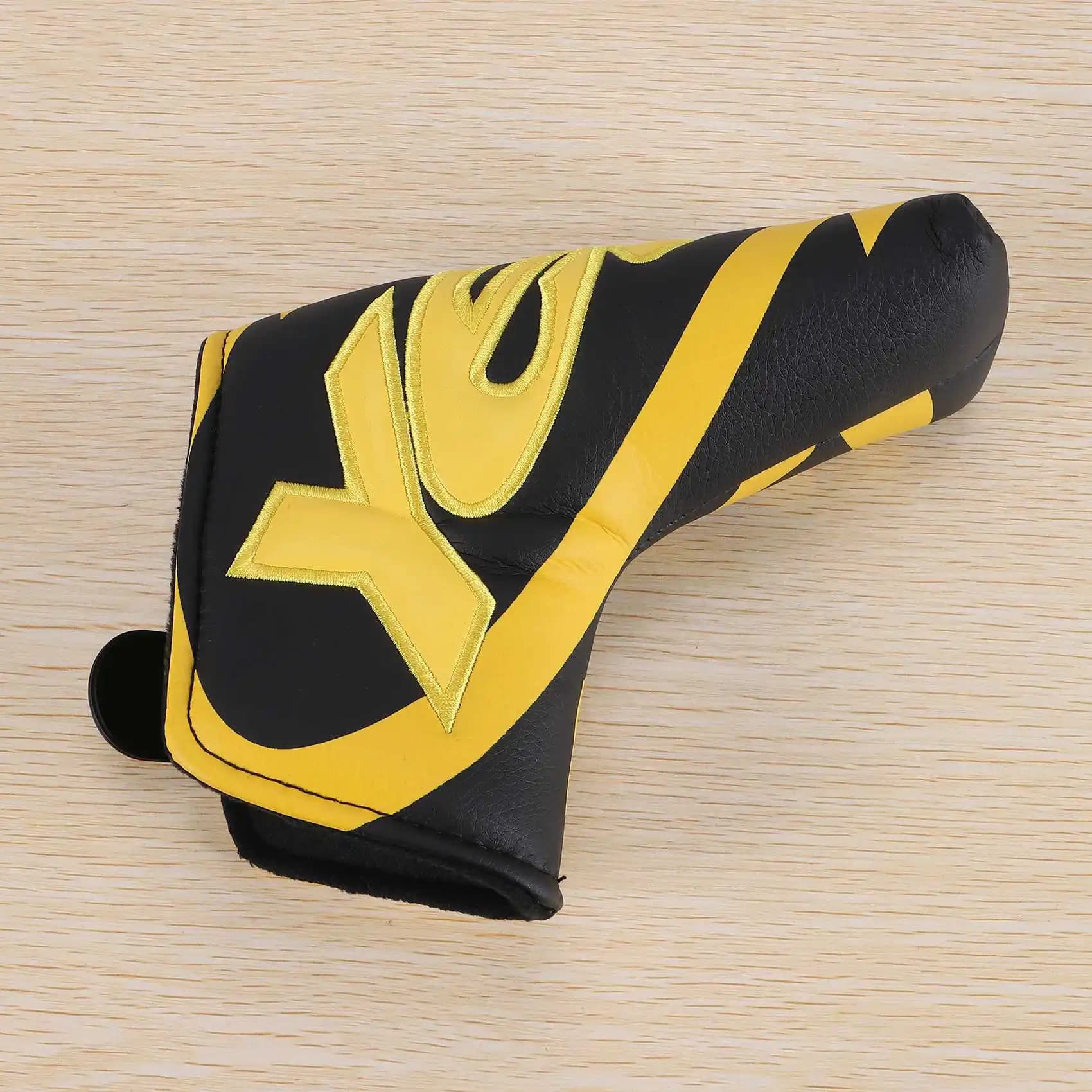 【24 ore di vendita!】 Copricapo con copertura per putter con lama per mazza da golf con chiusura in pelle PU, accessori da golf con motivi stampati