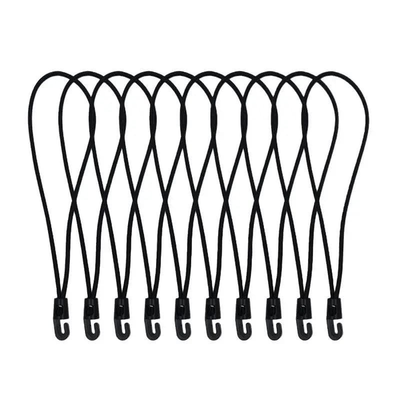 10Pcs Multipurpose Nylon Elastic Shock Bungee Cord Stretchy Rope for Key Trekking Pole Water Bottle Outdoor Use