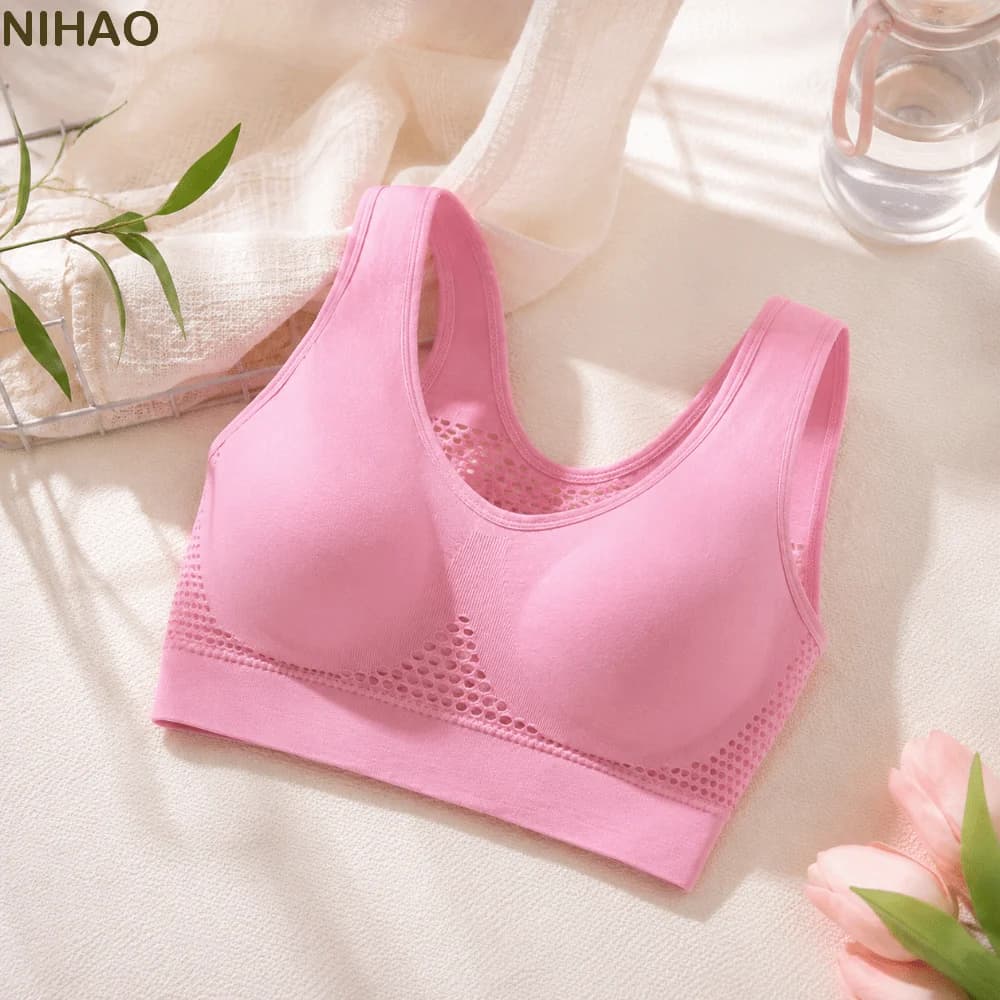 Reggiseno Sportivo Attivo con Dettagli Traforati, Asciugatura Rapida, Senza Ferretto, Traspirante, Intimo Femminile per Danza