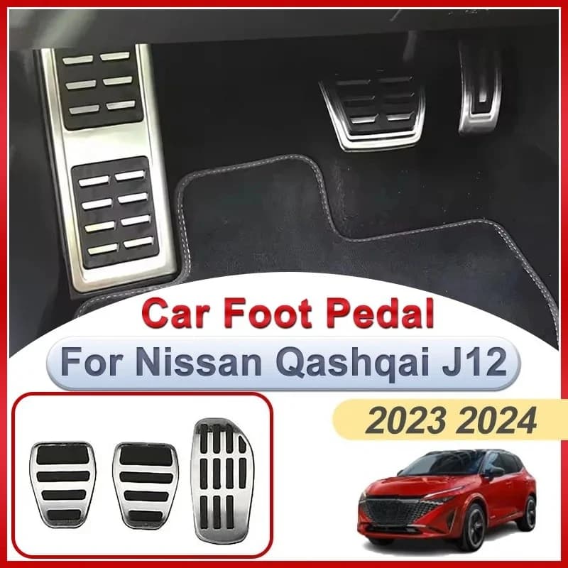 Per Nissan Qashqai J12 2023 2024 Auto Pedali In Acciaio Inox Vassoio Acceleratore Pad Parti di Riposo Freno Interni Auto Accessori