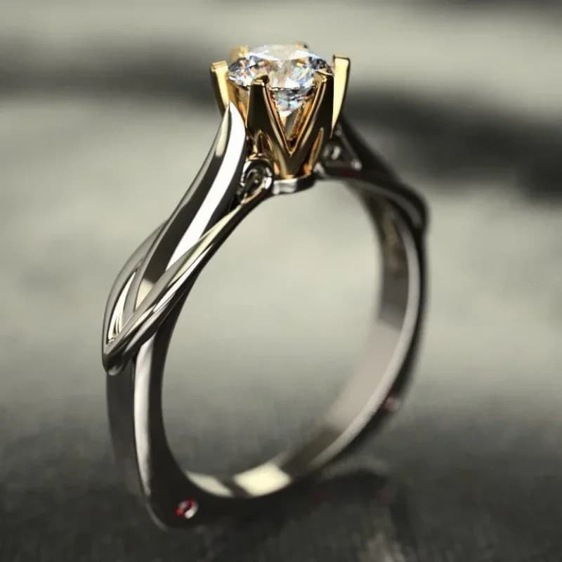 Pure 18K Gold Moissanite Ring for Women with Gemstones Couples Wedding Engagement Jewelry Valentine's Day Anniversary Gift