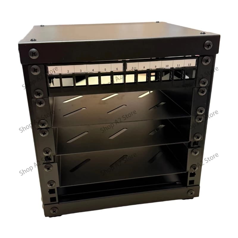 Easy Assembly Open 10-inch Desktop Cabinet, Storage Mount Rack for NAS, Router, Switch and Network Devices