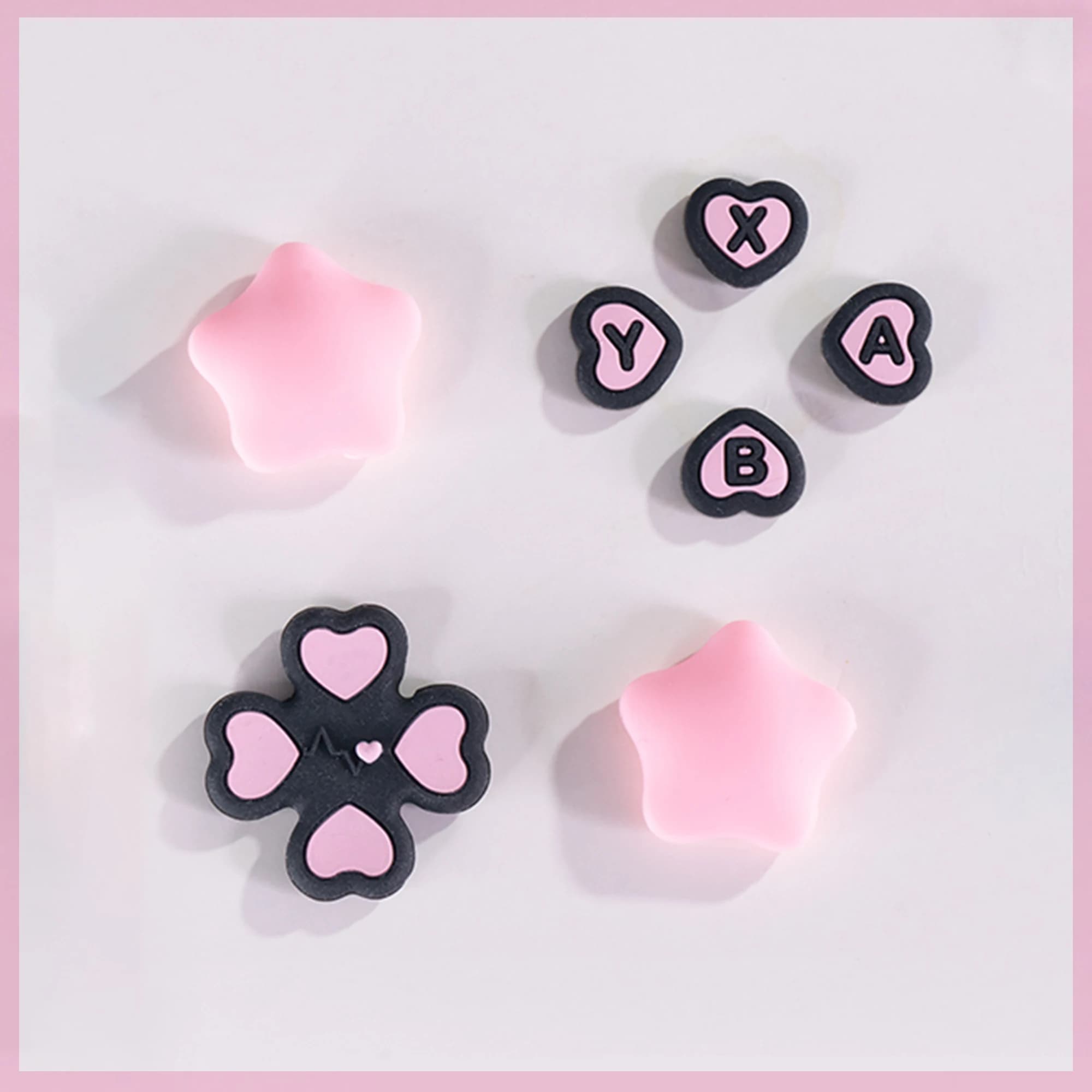 Multi-color Button Stickers + Rocker Cap Set For Switch/Switch OLED Gamepad Soft, Non-slip,Eco-friendly Material AKSW-308