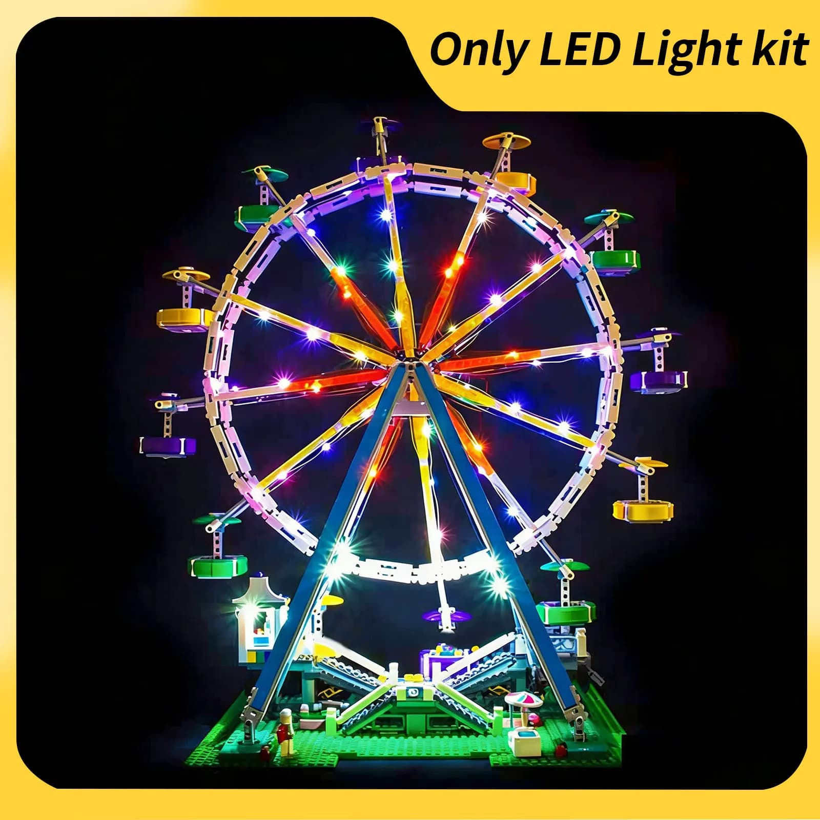 Kit di illuminazione a LED LYBMTWF compatibile con i blocchi da costruzione della ruota panoramica Lego 10247 (NON include i mattoncini del modello)