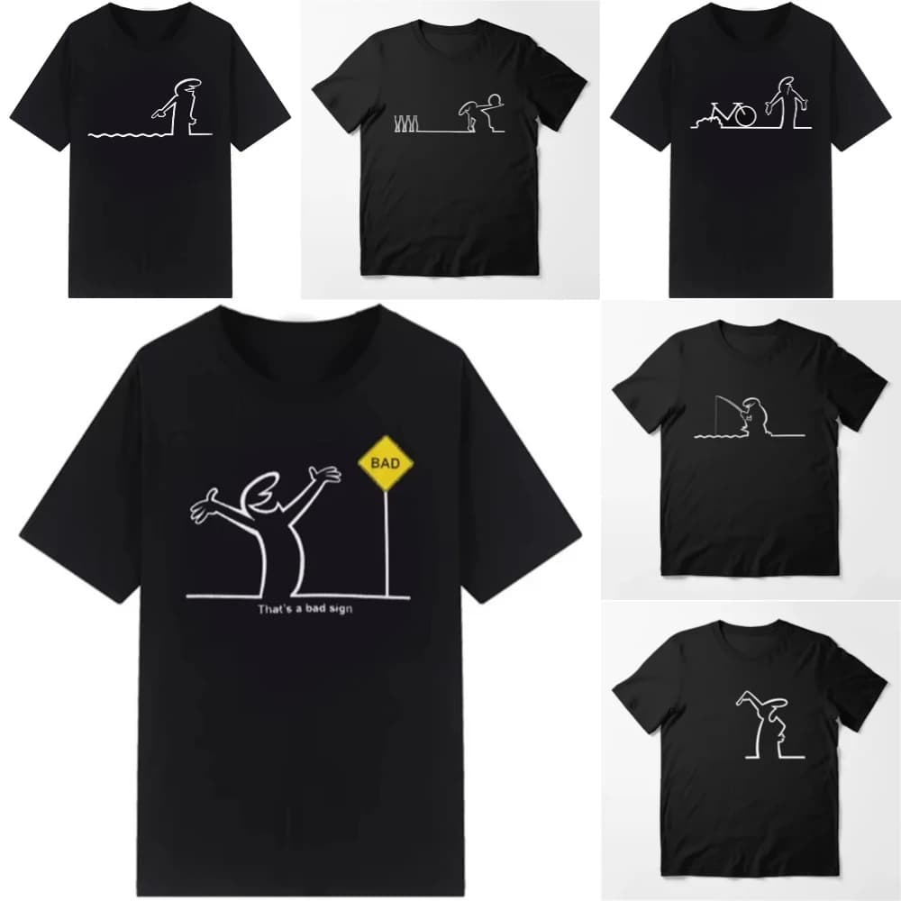 Osvaldo Cavandoli La Linea T-shirt con stampa cartoon Donna Unisex Streetwear Moda Harajuku Kawaii T-shirt Abbigliamento Y2K da donna