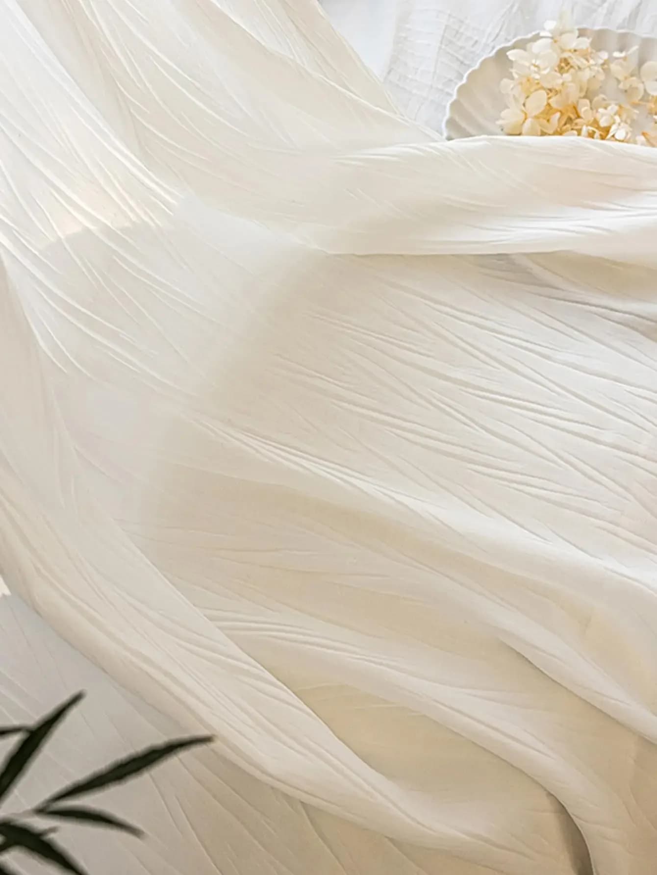 Light Luxury and Minimalist White Sheer Gauze Curtain 1PC Curtains for Bedroom Curtains for Living Room