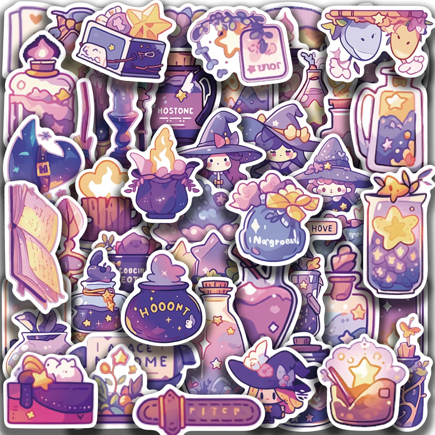 50pcs Magic Potion Stickers Graffiti Decoration Stickers For Water Bottle Car Cup Computer Guitar Bike Motorcycle Helmet Luggage