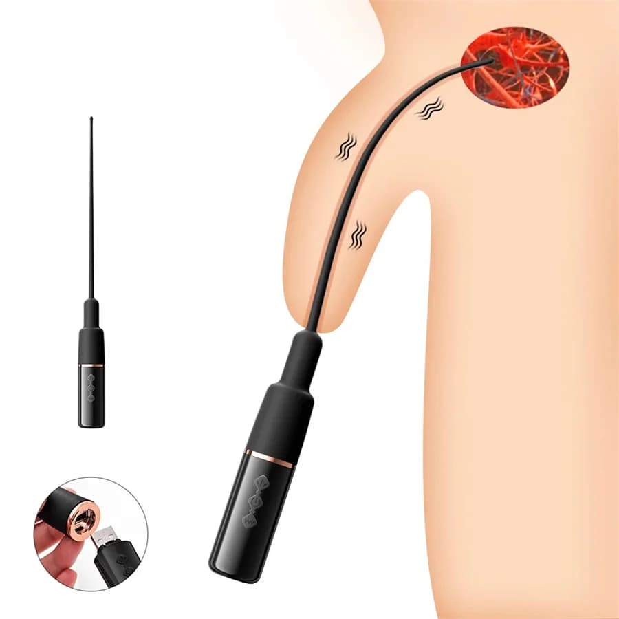 10 speed urethral vibrator catheter Penis insertion Uretra Sound Dilator Massager Vibration Spina urethral Sex Toy for Men