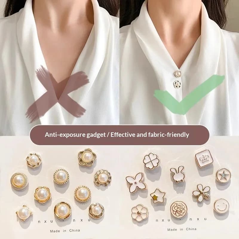 10Pcs No Punch Magnetic Collar Buckles, Trendy Fixed Shirt Needle Pins, Fashion Women Jewelry Brooch Gift