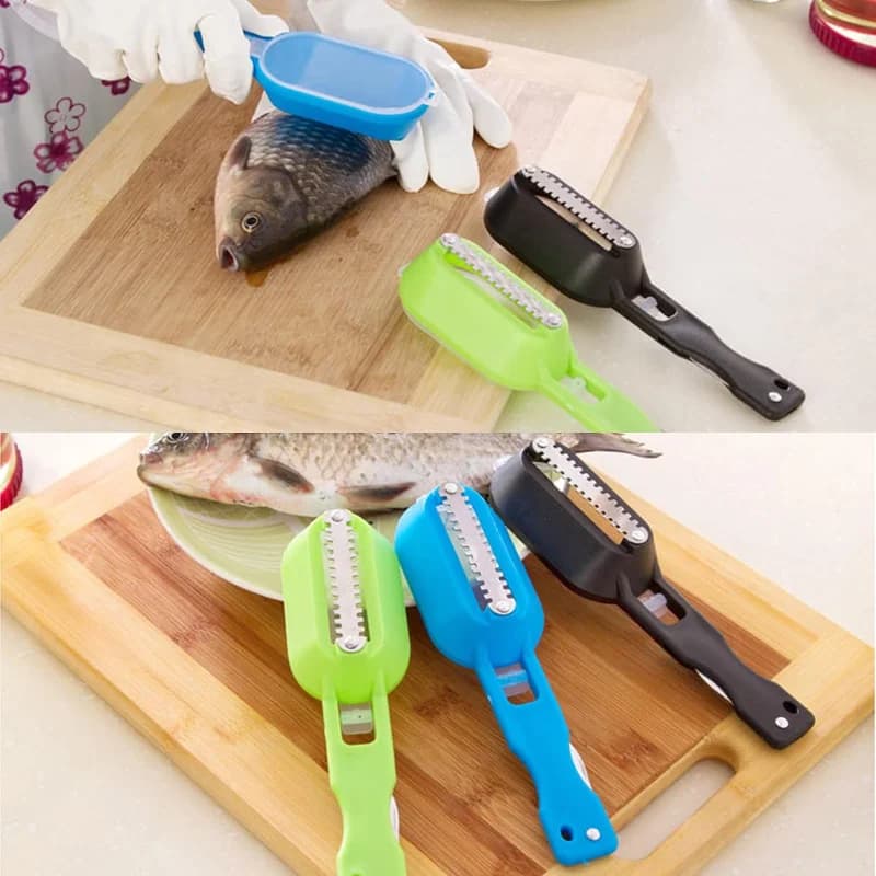 Strumento per raschietto e Scaler per la pelle di pesce pratico dispositivo di rimozione delle squame di pesce pelapatate per verdure coltello da pesca strumenti per la pulizia accessori da cucina