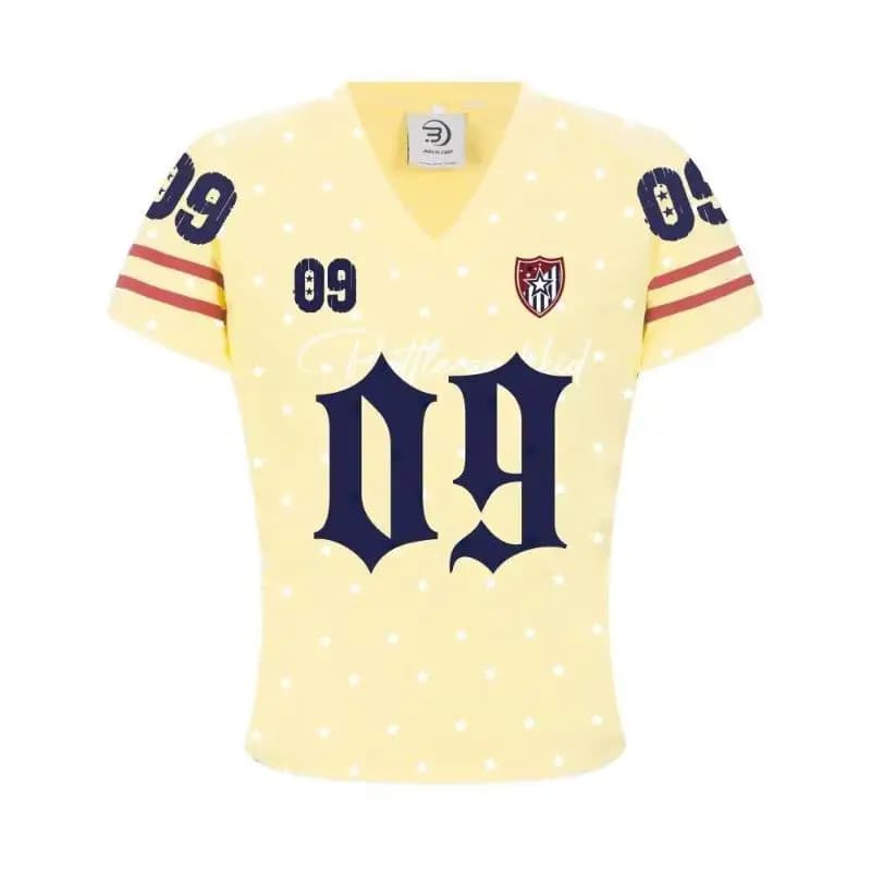 Retro American Football Uniform Loose Sports Jersey Casual Street Dance Performance Competition Sportswear Polyester T-Shirt