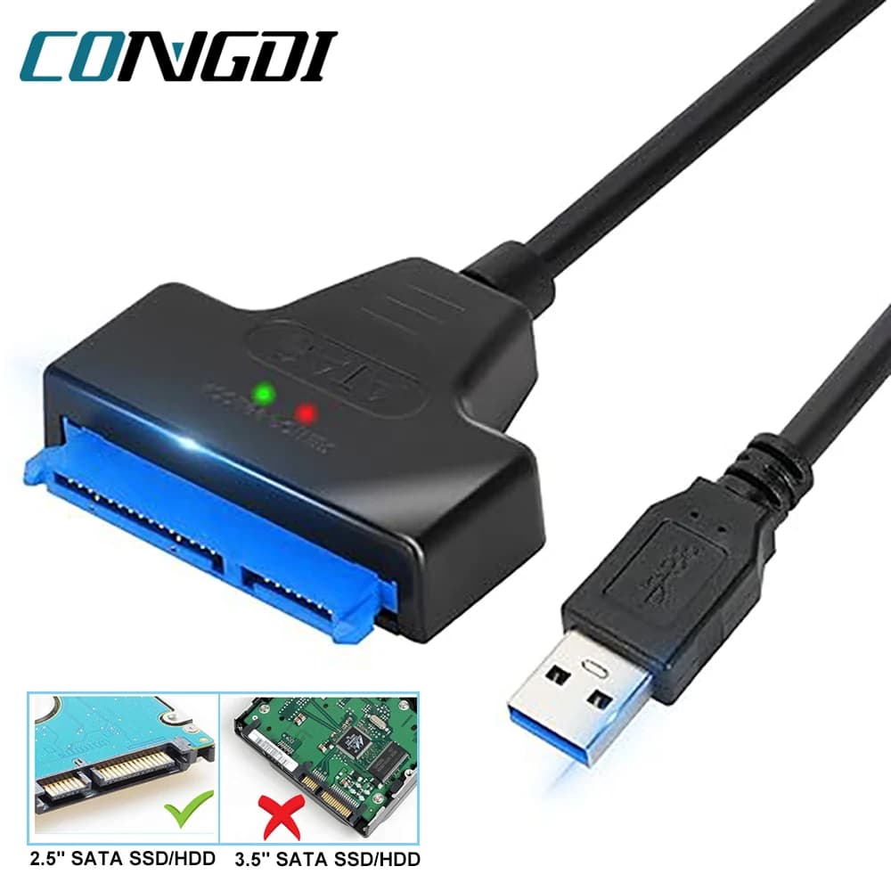 Cavo USB 3.0 a SATA per HDD esterno da 2,5 pollici Adattatore per disco rigido SSD Cavo adattatore per disco rigido SATA a USB