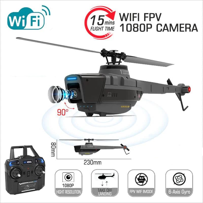 C128 2.4G RC Elicottero 4 Eliche 720P Macchina Fotografica 6 Assi Giroscopio Elettronico Pressione Dell'aria Per Altezza Vs C127 C186 RC Drone