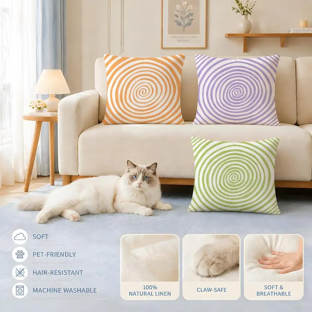 Cushions Covers Sofa Cat and dog friendly Pattern S-Stripe PsychedelicS Cushion Cover Decorative Pillowcase Chairs 45x45 40x40