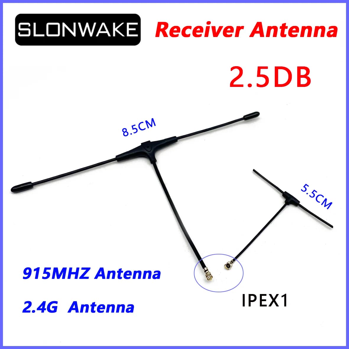 2.4G 40MM/90MM Omnidirectional Receiver antenna for NANO ELRS EP1 RX IPEX1 Compatible with TBS Tracer RC FPV Drone