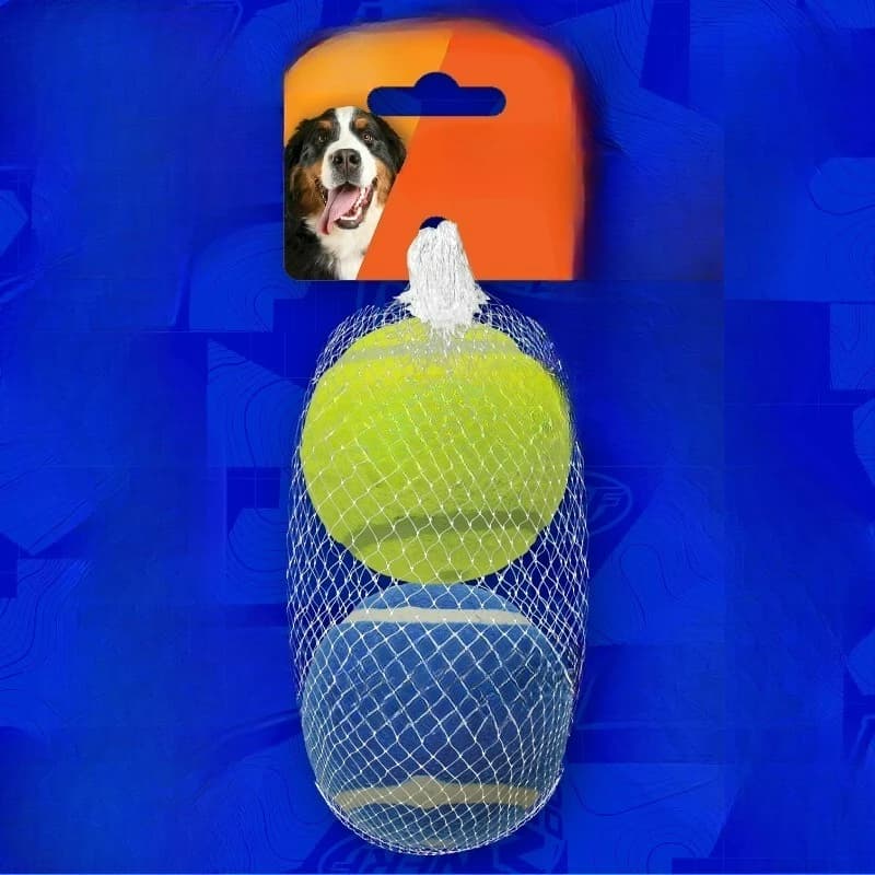 Squeak Tennis Ball Dog Toy, 3 inch, 2 Pack