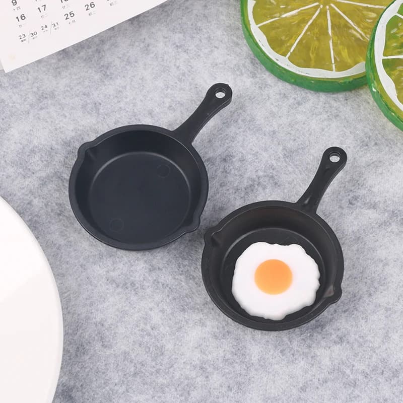 Hot Sale 1:12 Dollhouse Miniature Frying Egg Pans for Dolls House Cooking Ware Play Kitchen Toy Accessories