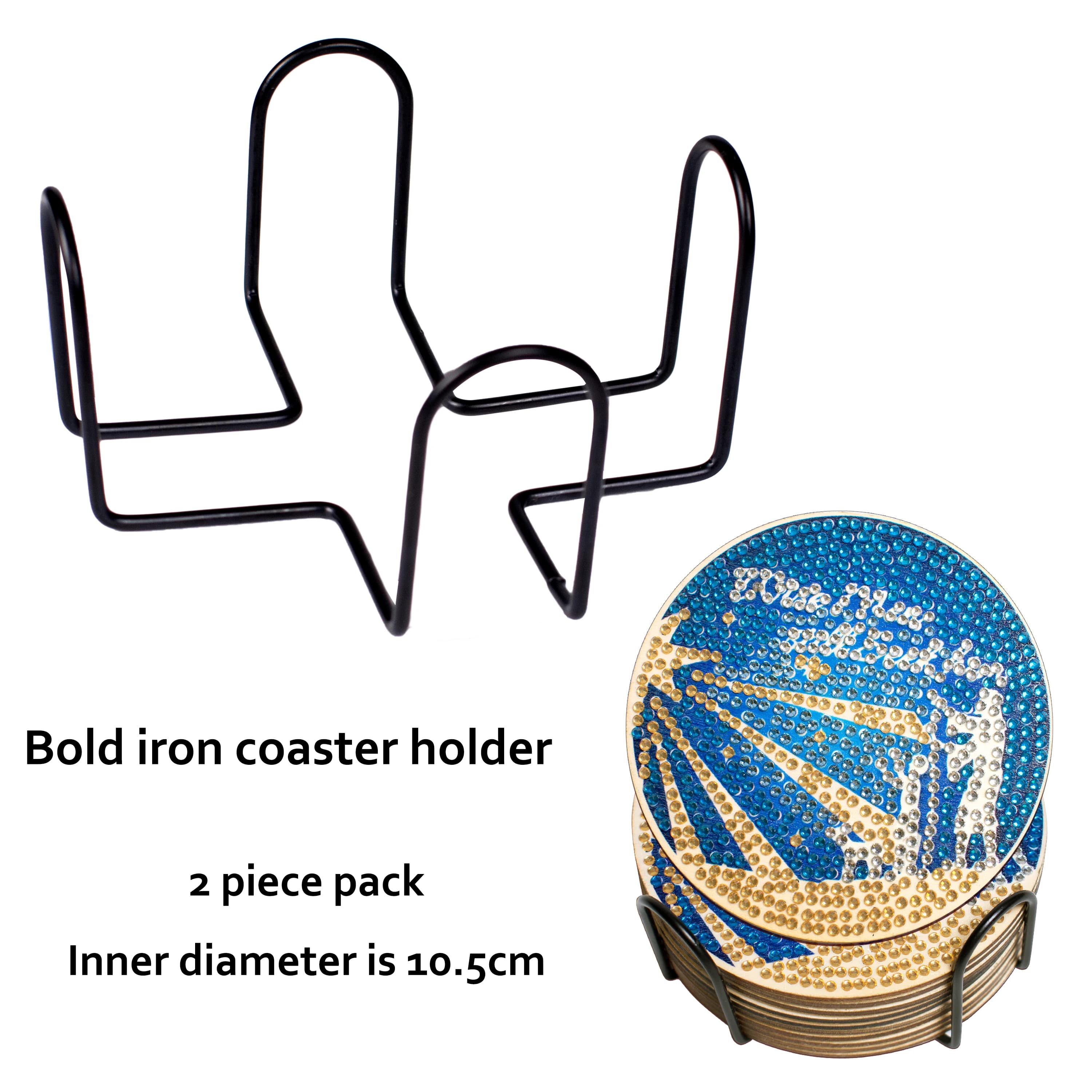 2 pz/set Diamond Painting Coaster Holder materiale in ferro diametro interno dimensioni 10.5cm/4.13in Diamond Art Coaster Holder Cup Holder