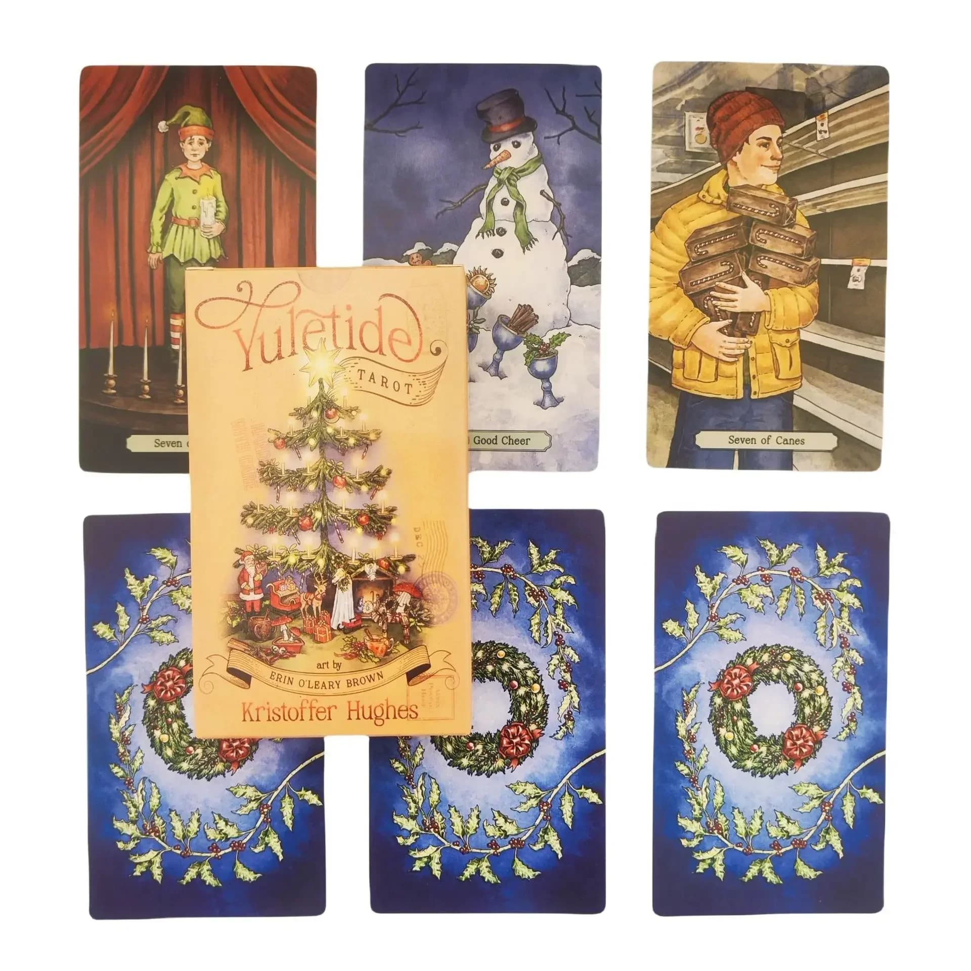 Giochi da tavolo di carte dei tarocchi Yuletide 12x7 cm con manuale in carta