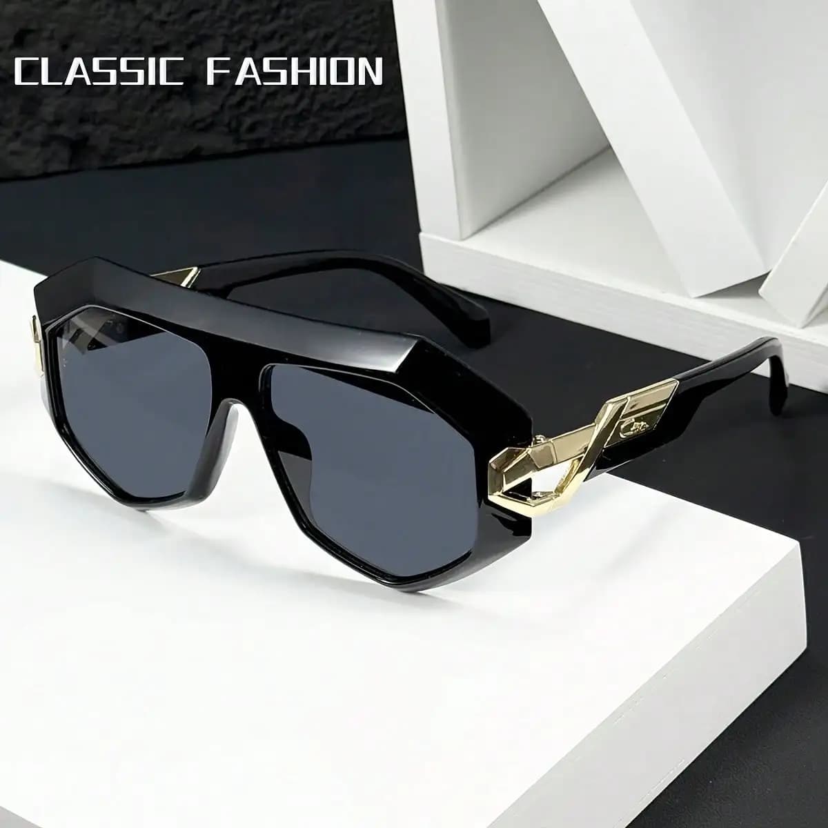 Unisex Retro Avant-Garde Oversized Geometric Frame - Unisex Square Fashion Glasses - Lightweight And Durable Plastic Lenses, Suitable Parties, Dates, And Casual Wear.