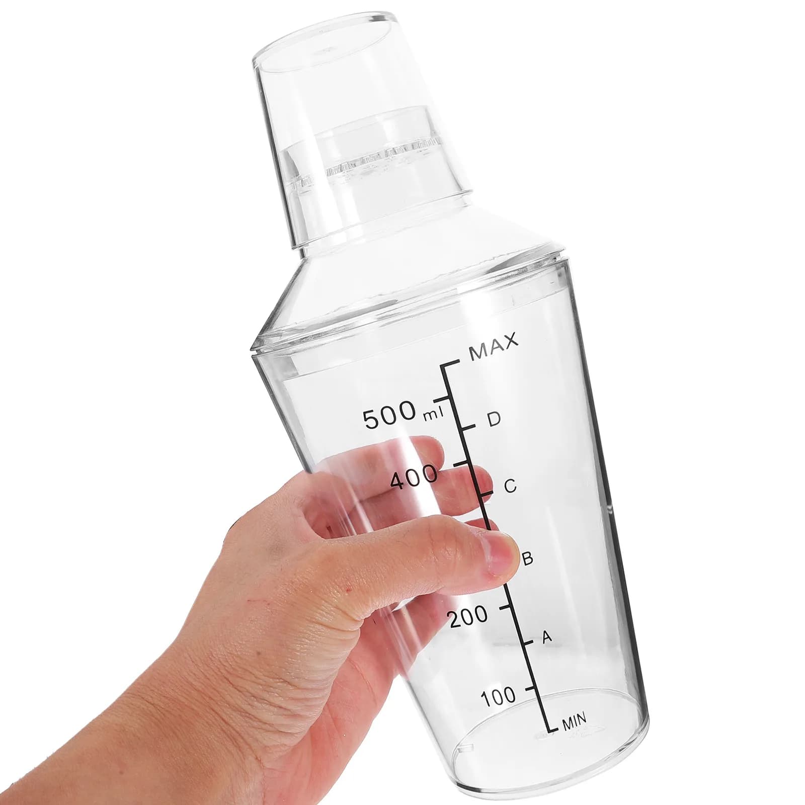 Cocktail Shaker Milk Tea Hand Shaker Transparent Drink Mixing Cup with Precise Measurement Scale for Bar Home Bartender Cold
