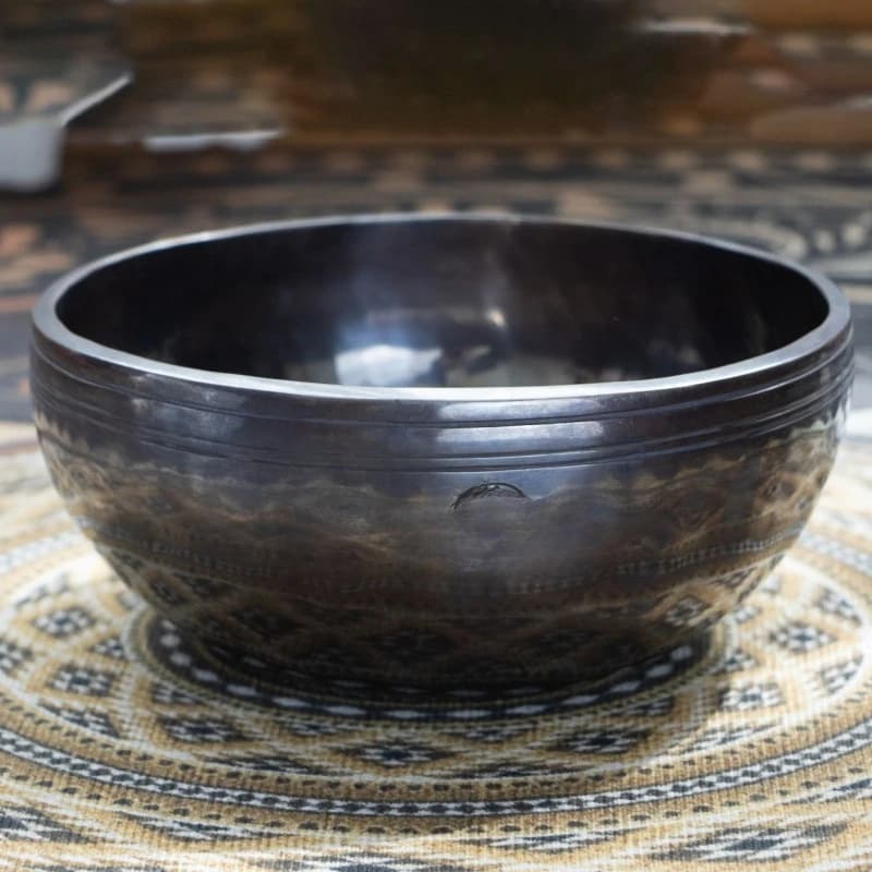 Full Moon Bowl Xuan Cyan Thickened Singing Bowl Handmade Yoga Meditation Bronze Bowl Super Thick and Long