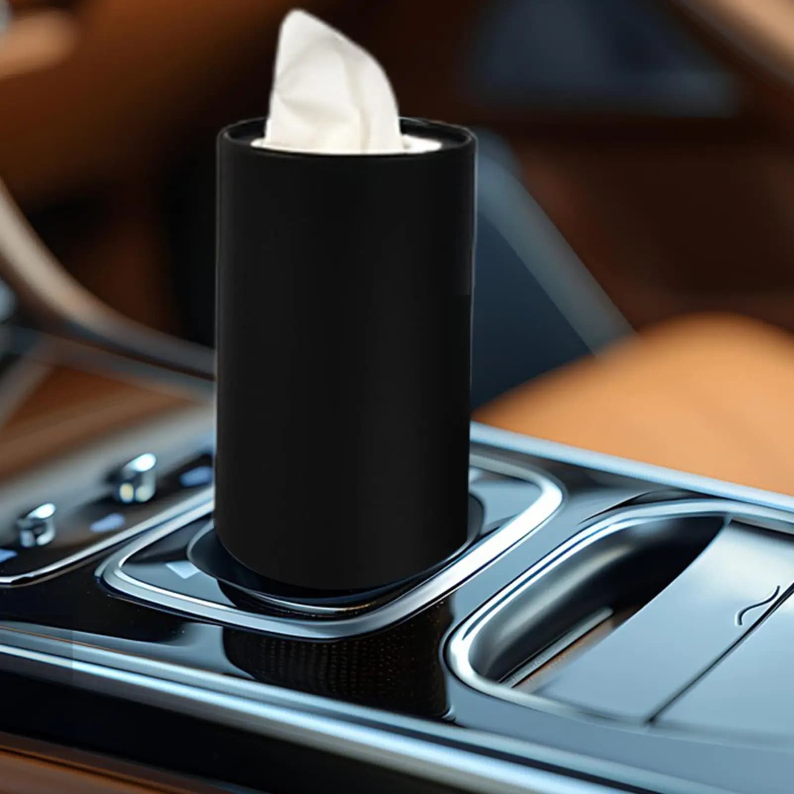 Cilindro per fazzoletti per auto 2 pezzi Porta fazzoletti per auto rotondo Cilindro per asciugamani di carta Secchio creativo per tovaglioli per camion Rv Veicoli da viaggio