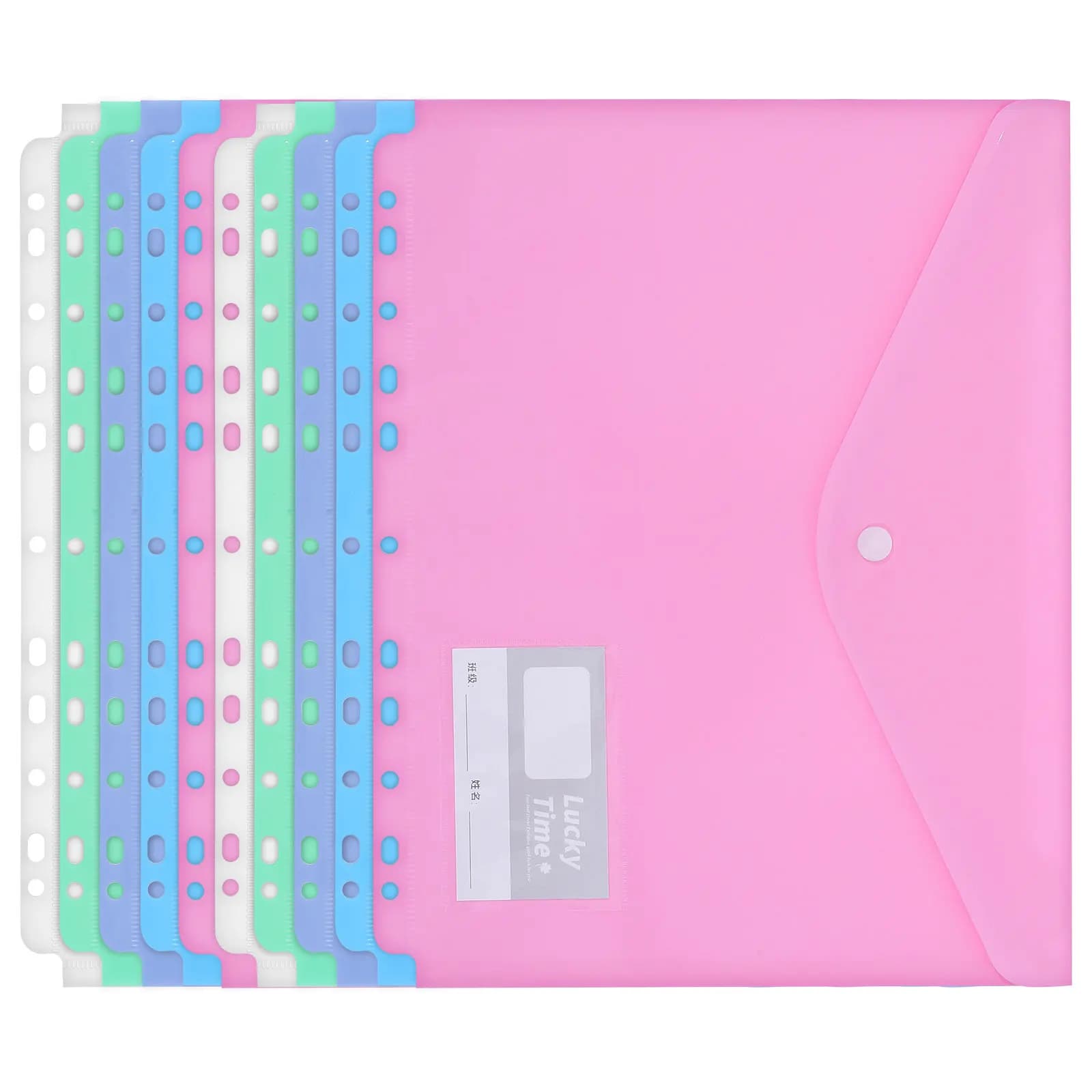 10Pcs Plastic Document Envelopes Waterproof File Folder Organizer A4 Size Office School Travel Stationery Pouch