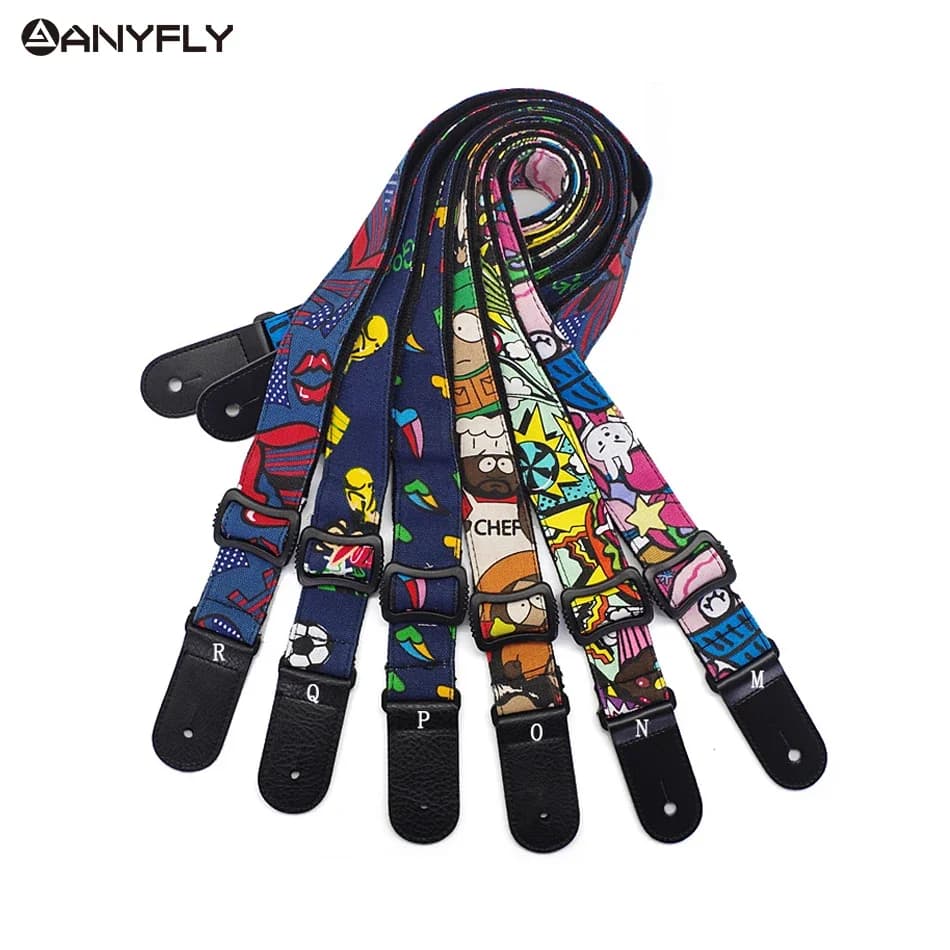 New Hawaii Guitar Ukulele Guitar 100% Cotton Cartoon strap Belt regolabile in pelle accessori musicali all'ingrosso