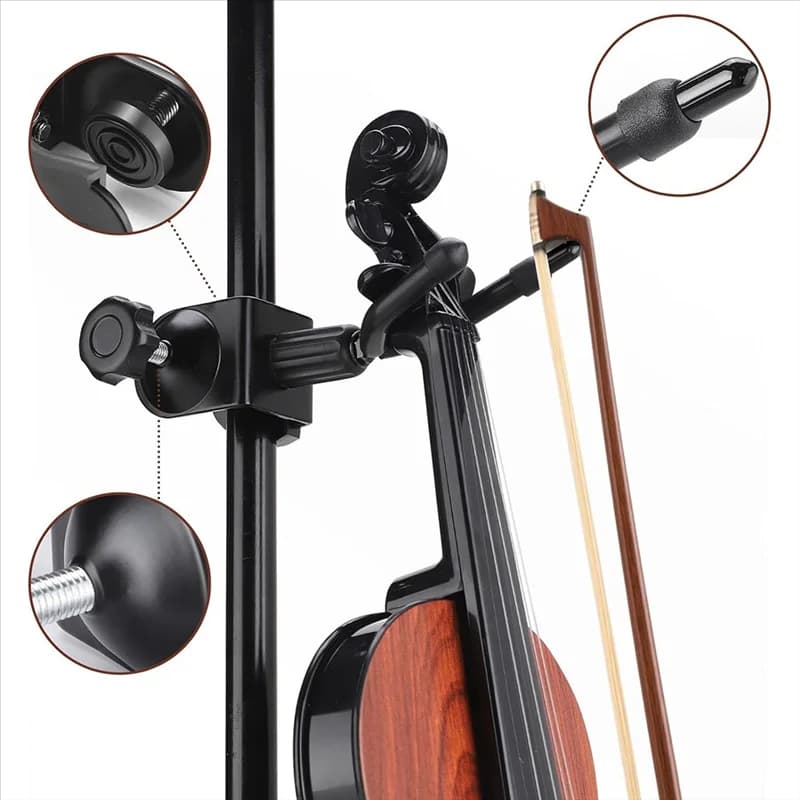 ABVE-360 ° Ruota il gancio per spettacoli teatrali Supporto per gancio per violino Viola Ukulele Pratiche in studio domestico