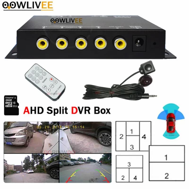 DVR car recorder AHD 4 channel dashboard camera black box for front camera with lateral rearview Supplies for vehicles Intelligent systems