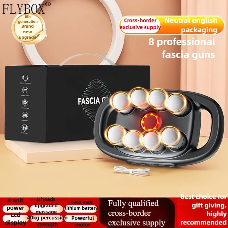 Brand high-end 8-head fascia gun multi-head massager, waist and back muscles deep relaxation