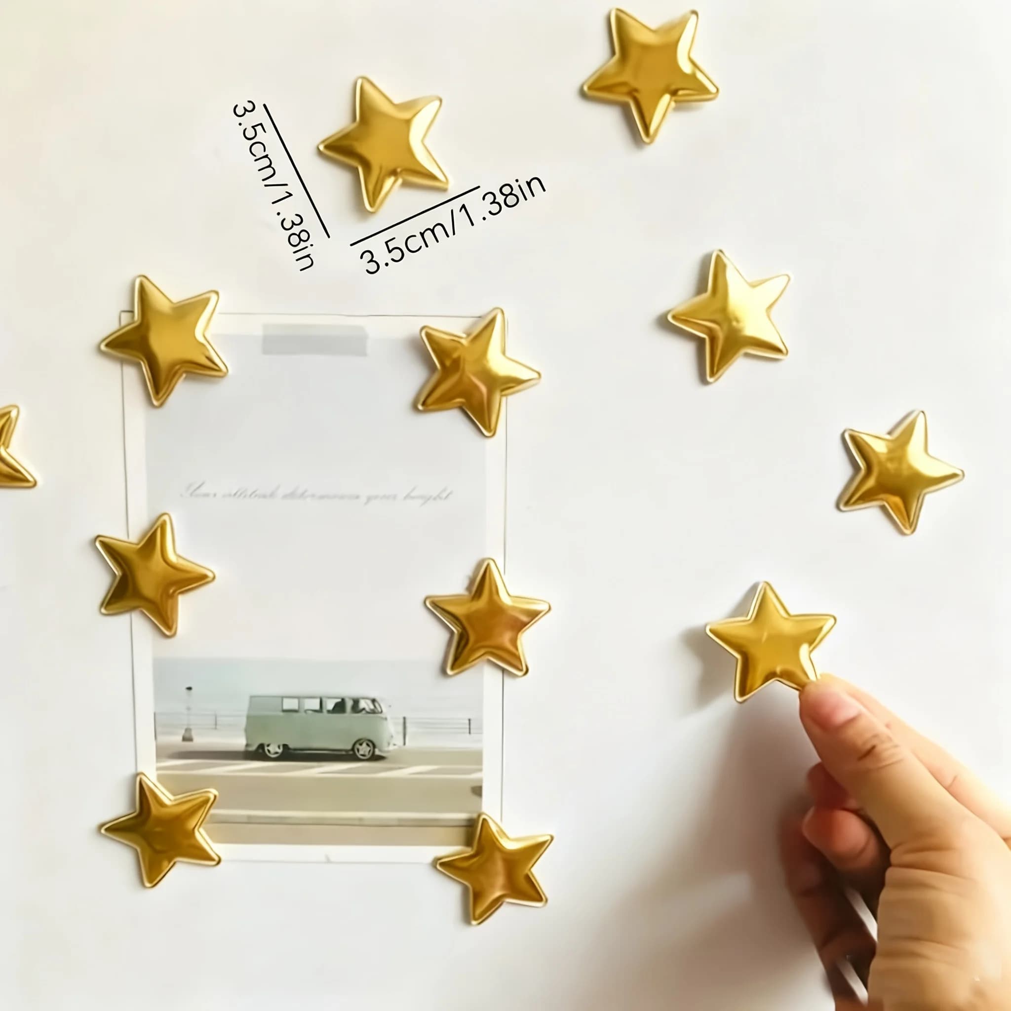 10 Adorable Golden Star Fridge Magnets/Perfect for Decorating Refrigerators, Offices, and Homes/Features Vibrant Colors