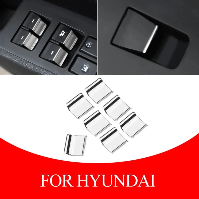 7 Pz/set Per Hyundai Tucson Elantra 2016 - 2020 ABS Cromato Auto Porta Finestra Interruttore Ascensore Pulsante di Copertura Trim Accessori