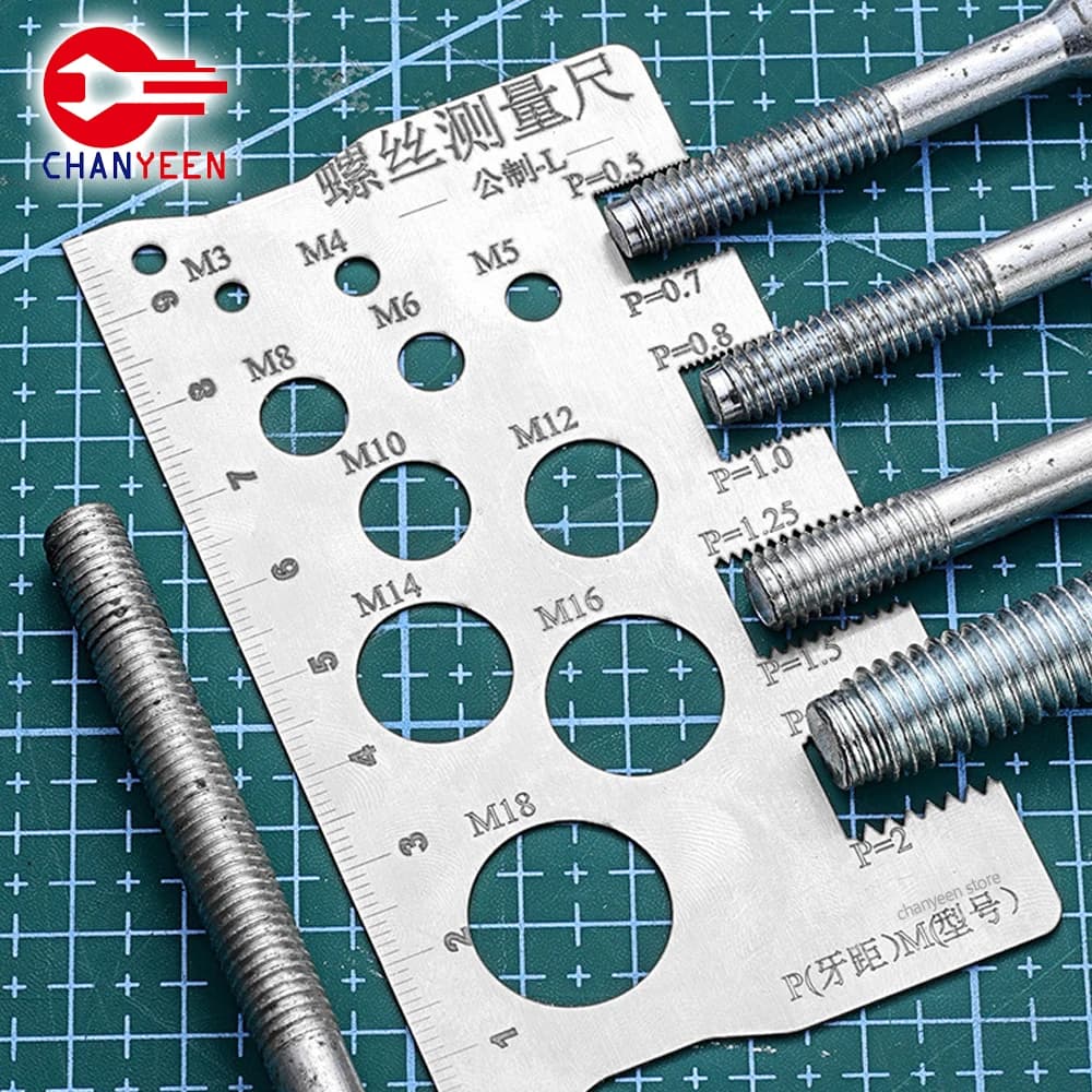 M3-M18 Thread Control Screw Measuring Row Metric Stainless Steel Caliber for Screw Measurement Step Bit Bullone Dado Screw