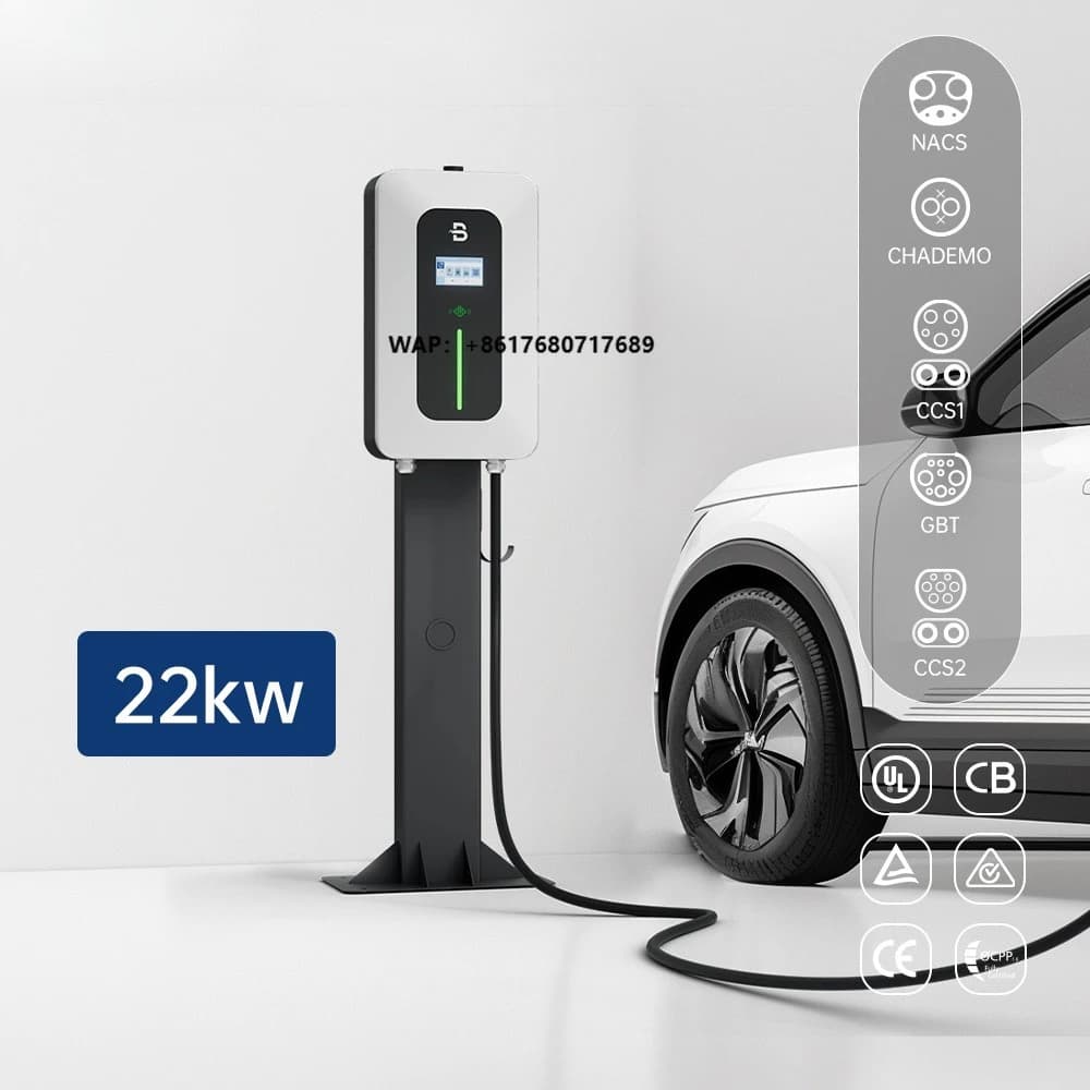 Nuovo Caricatore CCS EV Rapido 22kW, Stazione di Ricarica GBT Commerciale, Colonnina di Ricarica DC OCPP per Hotel e Centri Commerciali