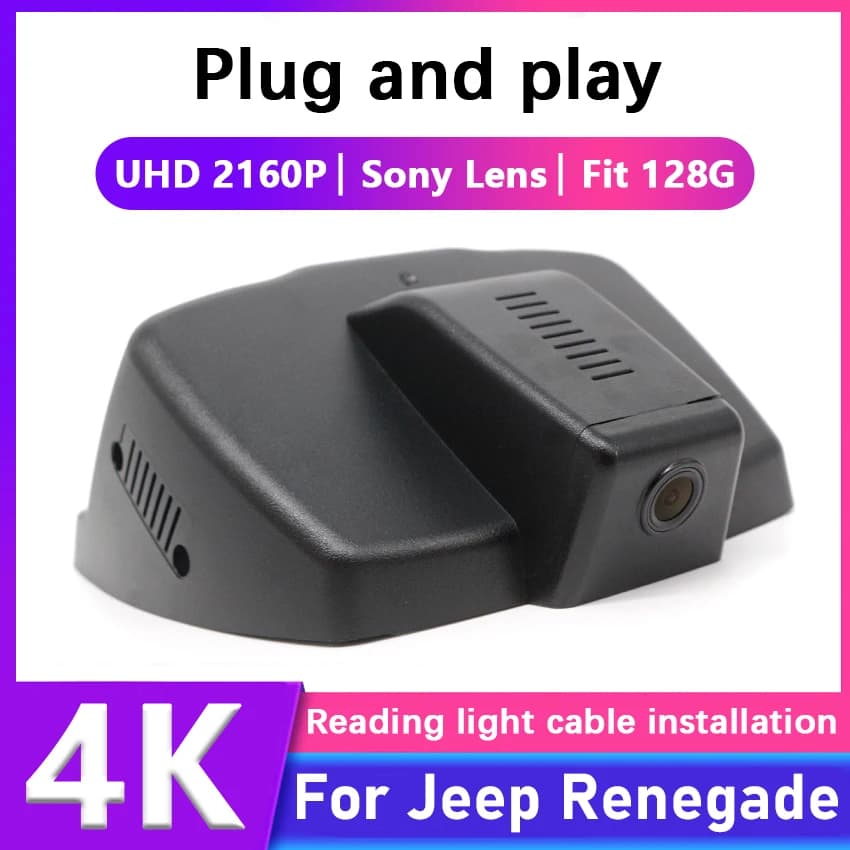 For Jeep Renegade 2015 ~ 2022 Front and Rear plug and play Dash Cam for Auto Camera Recorder Dashcam WIFI Auto Dvr Registration Devices