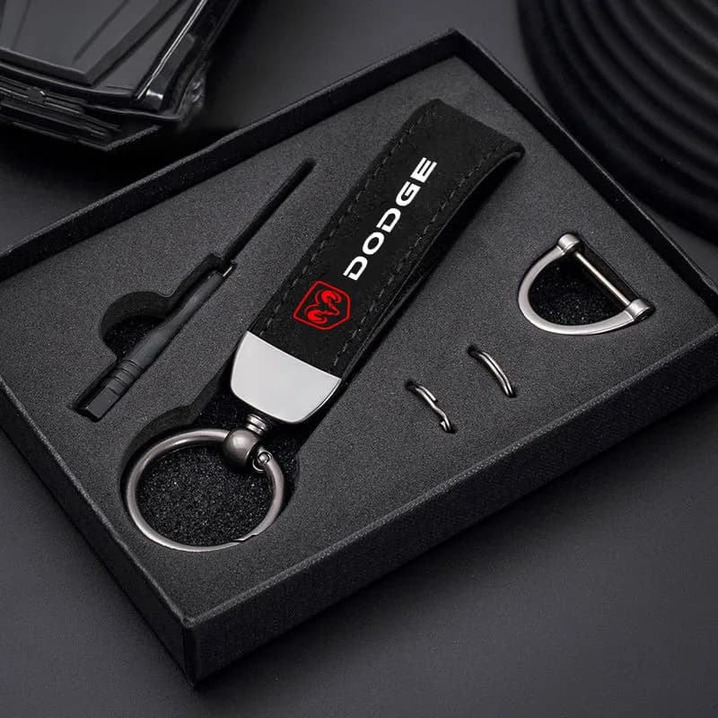 4s Leather Car Distinctive Pendant Shop Automatic Keychain for Dodge SXT DART Challenger RAM 1500 Charger Avengr Accessories