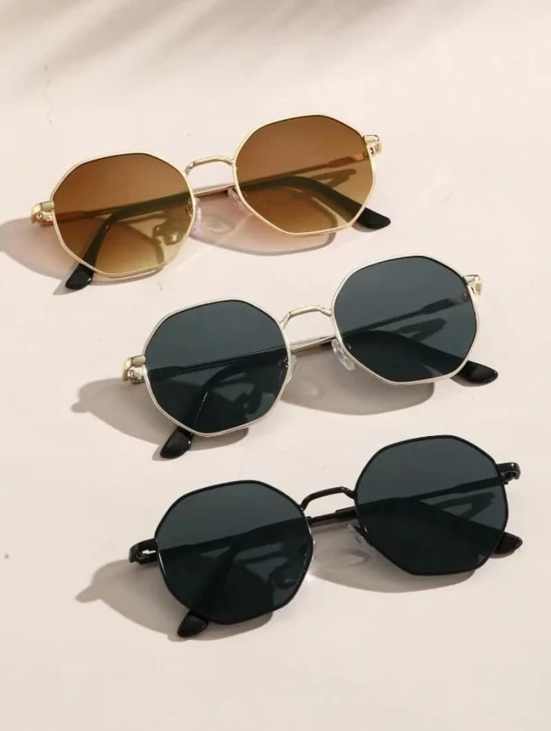 1/3 paia di occhiali da sole con montatura geometrica rotonda in metallo, classici e alla moda, per vacanze, occhiali da sole per esterni, occhiali da sole per uomo/donna