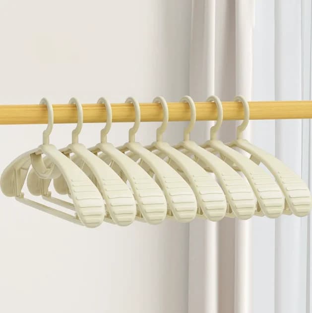 10 plastic hangers for adults, with wide shoulders, thickened, anti-slip, for domestic use, whitewashing