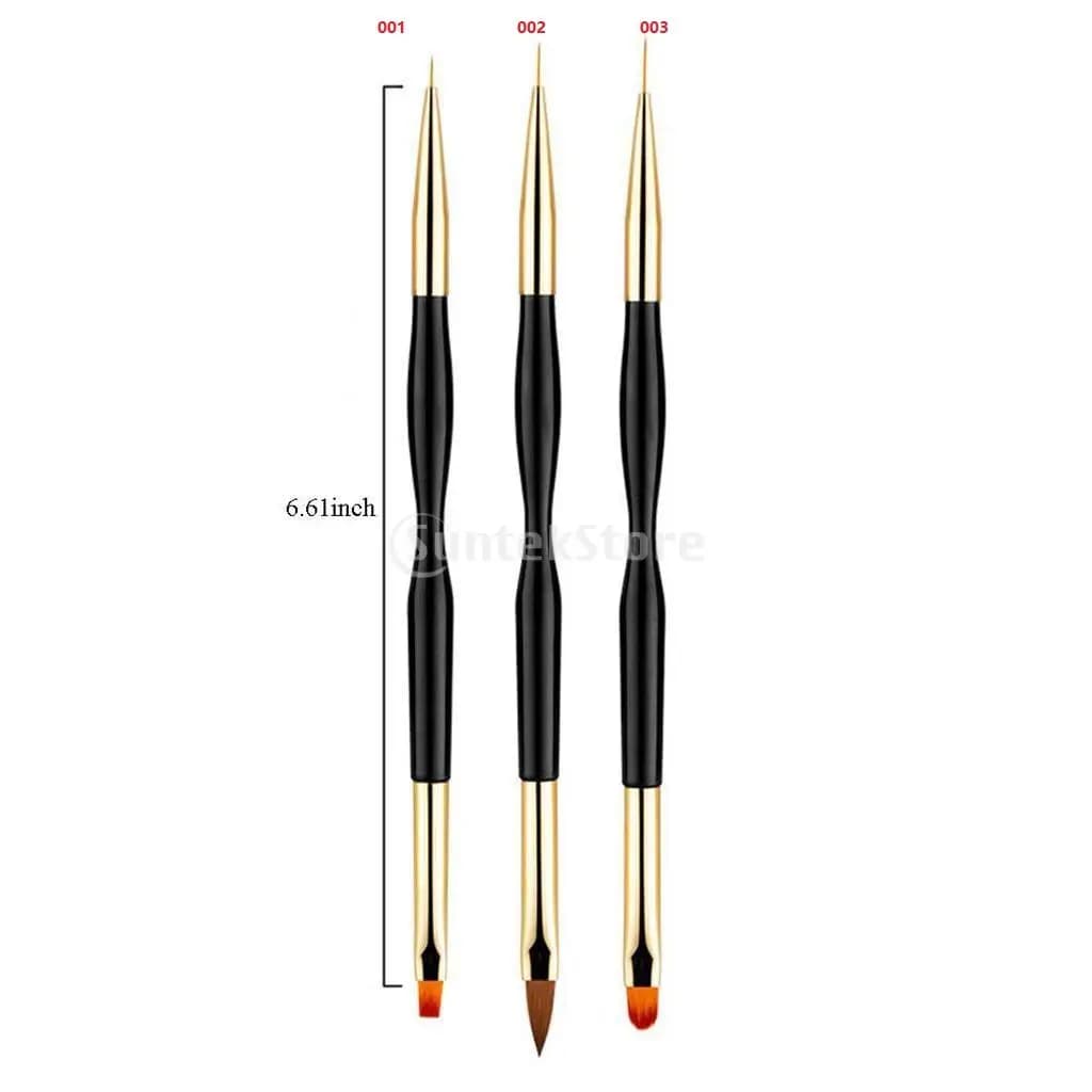 Penna a pennello per nail art rotonda acrilica fai da te con pittura a doppia testa in gel